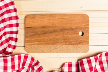 Red checkered tablecloth