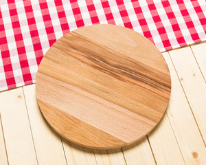 Red checkered tablecloth