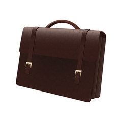 Vector illustration of leather briefcase isolated of a white background