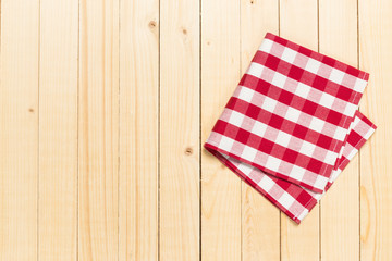 Fototapeta na wymiar Red checkered tablecloth