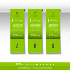 Vector tabs as design elements for business layouts.