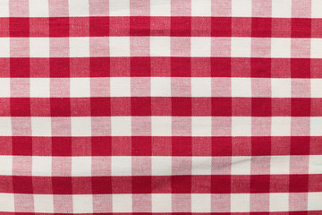 Red checkered tablecloth