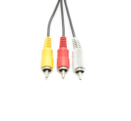 audio cable on white background