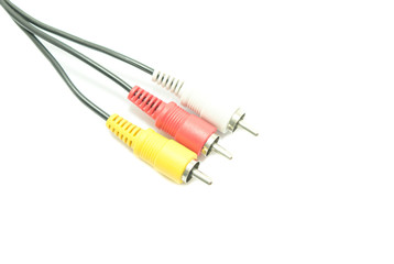 Fototapeta premium video cable on white background