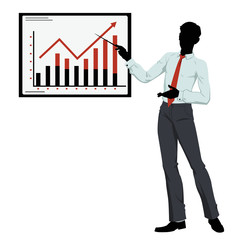 silhouette businessman showing presentation