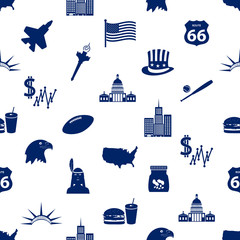 Fototapeta na wymiar united states of america country theme icons seamless pattern eps10