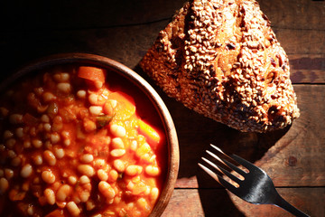 Stewed Beans And Bread