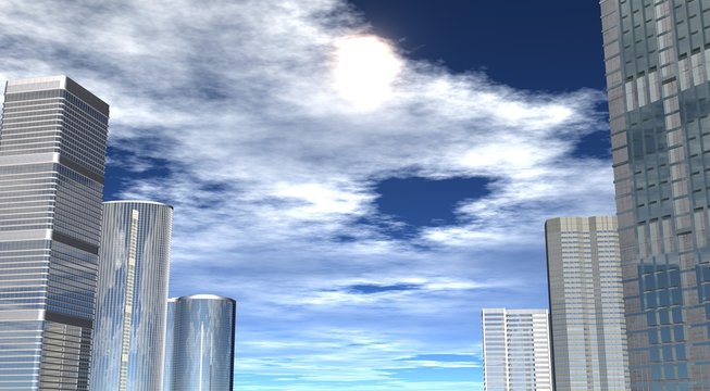 Cityscape, skyscrapers against the sky