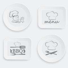 set of plates on a white background
