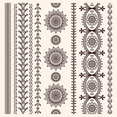 Set of vector borders in indian style