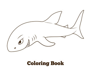 Coloring book shark cartoon educational 