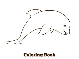 Coloring book dolphin cartoon educational 