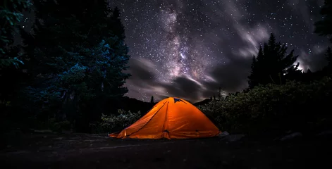 Printed roller blinds Camping Tent under The Milky Way