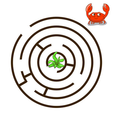 Game labyrinth find a way crab vector 