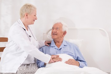 Obraz premium Taking care of old man