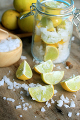 lemon sliced with salt