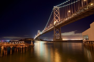 Fototapeta na wymiar San Francisco–Oakland Bay Bridge at night