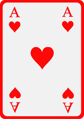 Playing card heart ace