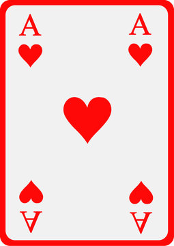 Playing card heart ace