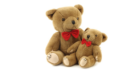toy teddy bears isolated on white background