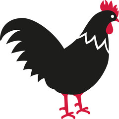 Rooster cartoon with red crest