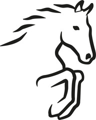 Jumping horse contour