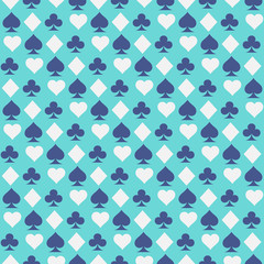 playing card symbols pattern. seamless vector background