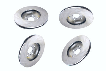 Isolated on white background brake discs for front side car