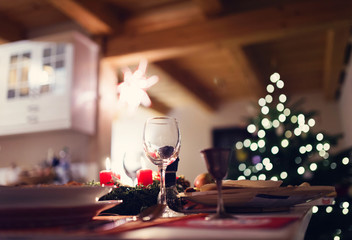 Naklejka na ściany i meble Christmas meal on a table