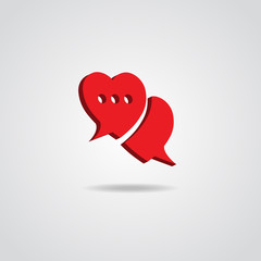 Love chat icon. speech bubble design