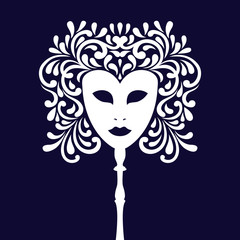 white mask with ornament