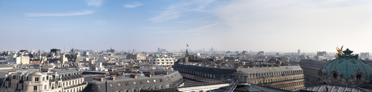 Paris. aerial View on roofs