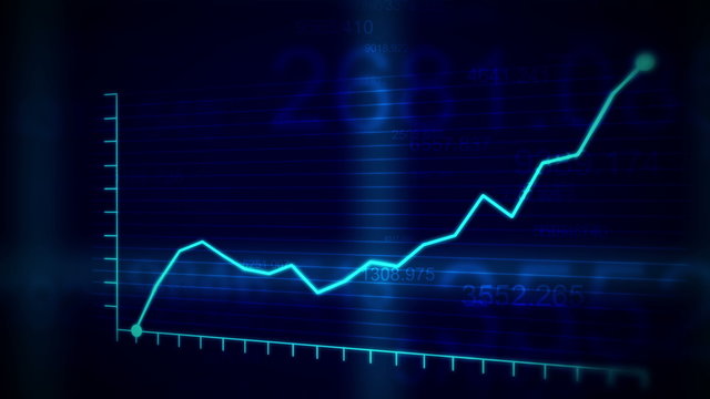 4k Growing Business Chart with blue color.