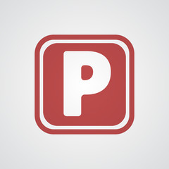 Flat red Parking icon