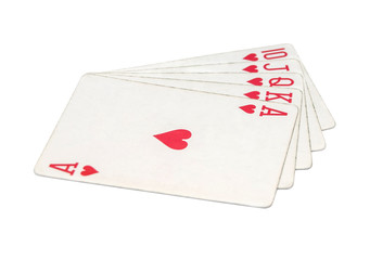 Playing cards  isolated on white background