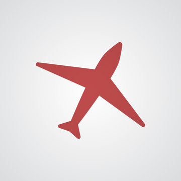 Flat red Airplane icon