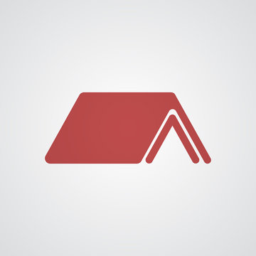 Flat red Shelter icon