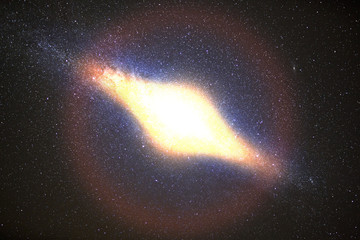 Brightest galaxy in the background of dark sky with stars