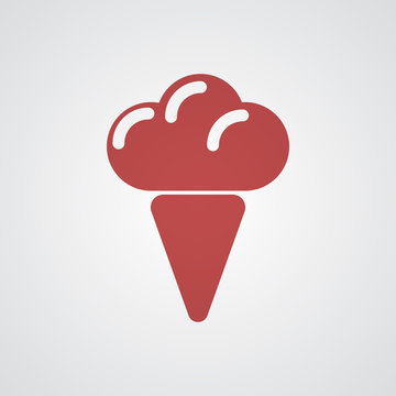 Flat red Ice Cream icon