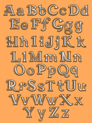 Font tattoo engraving woodcut 