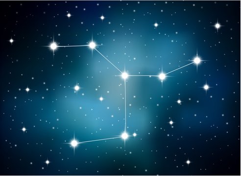 Horoscope zodiac sign of the cancer on the astrological space background