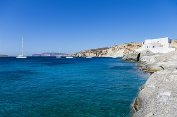 Fototapeta na wymiar Amazing sea in Kimolos island, Cyclades, Greece