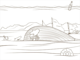 Educational game coloring book underwater life