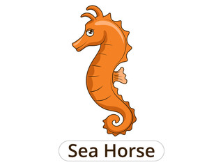 Sea horse underwater animal cartoon illustration  © Oleksandr Pokusai
