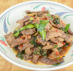 spicy fried pork with chili and fresh pepper