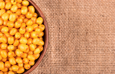 Buckthorn berries in bowl
