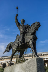 Fototapeta na wymiar Monument to hero Cossack times Peter Sagaidachnyi, Kiev, Ukraine