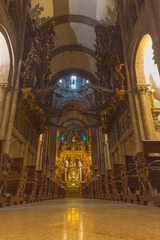 Fototapeta premium Early one morning in an empty Cathedral de Santiago de Compostela