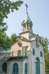 Fototapeta na wymiar Saint Brother André Catholic Church of Montreal at St. Joseph's Oratory of Mount Royal (Oratoire Saint-Joseph du Mont-Royal / Mary, Queen of the World Cathedral) Québec Canada