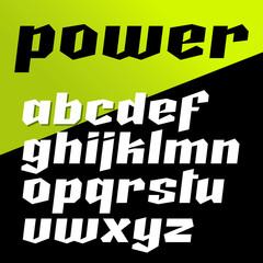 Vector strong font set lowercase